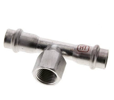 Tee Press Fitting - 15mm Hembra & Rp 1/2'' Hembra - Acero Inoxidable