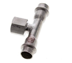 Tee Press Fitting - 15mm Hembra & Rp 1/2'' Hembra - Acero Inoxidable