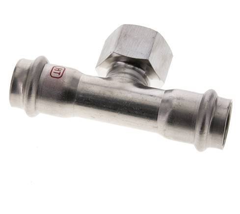 Tee Press Fitting - 22mm Hembra & Rp 3/4'' Hembra - Acero Inoxidable