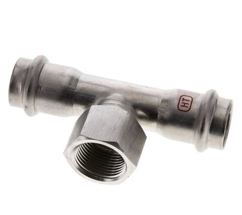 Tee Press Fitting - 22mm Hembra & Rp 3/4'' Hembra - Acero Inoxidable