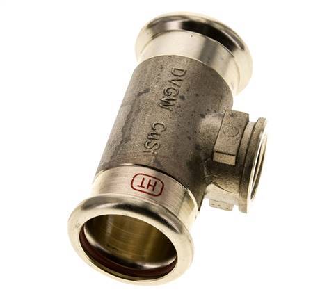 Tee Press Fitting - 35mm Hembra & Rp 1/2'' Hembra - Acero Inoxidable
