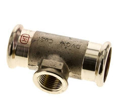 Tee Press Fitting - 35mm Hembra & Rp 1/2'' Hembra - Acero Inoxidable