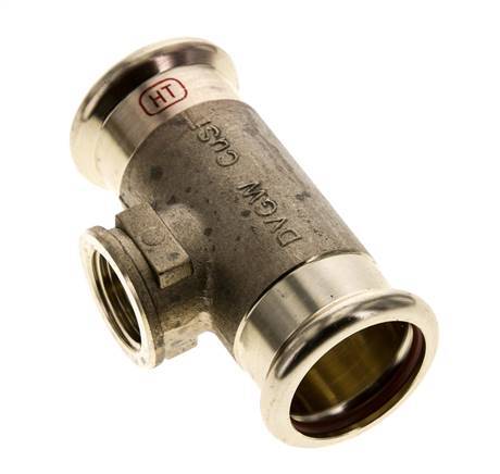 Tee Press Fitting - 35mm Hembra & Rp 1/2'' Hembra - Acero Inoxidable