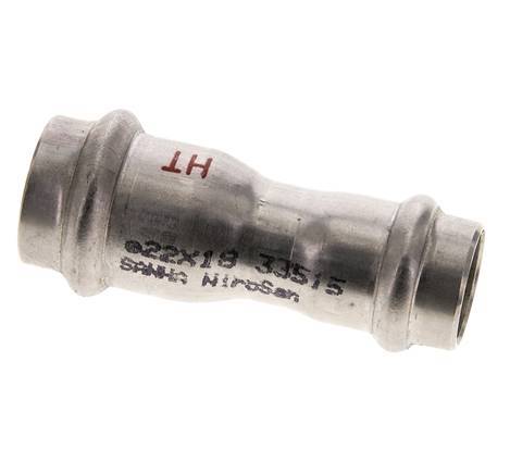 Racor a presión - 18 mm hembra y 22 mm - Acero inoxidable