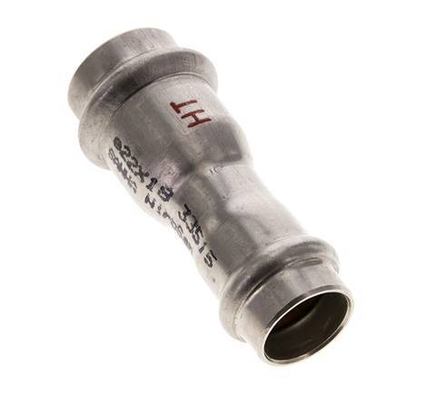 Racor a presión - 18 mm hembra y 22 mm - Acero inoxidable