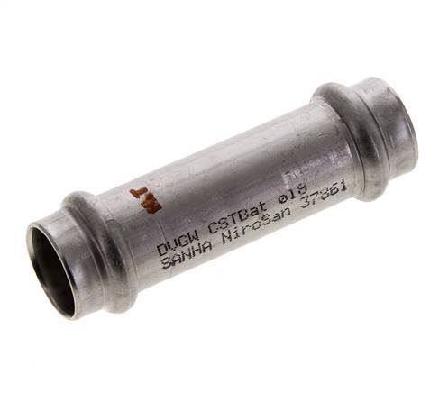 Press Fitting - 18mm Hembra - Acero Inoxidable Largo