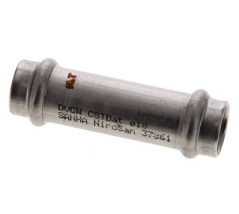 Press Fitting - 18mm Hembra - Acero Inoxidable Largo