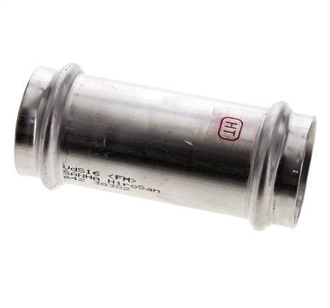 Racor a presión - 42mm Hembra - Acero inoxidable Largo