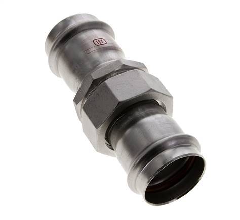 Unión Prensada - 42mm Hembra - Acero Inoxidable Junta Plana