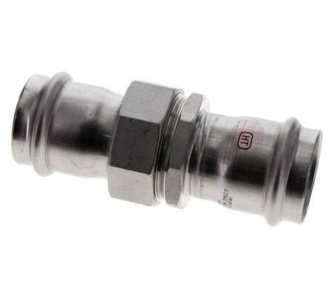 Unión Prensada - 42mm Hembra - Acero Inoxidable Junta Plana