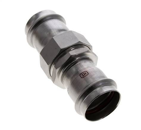 Unión Prensada - 42mm Hembra - Acero Inoxidable Junta Plana