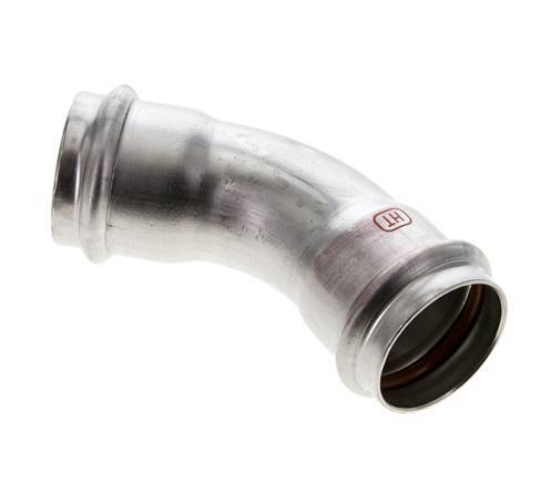 45deg Elbow Press Fitting - 35mm Female - Stainless Steel