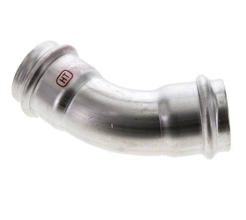 45deg Elbow Press Fitting - 35mm Female - Stainless Steel