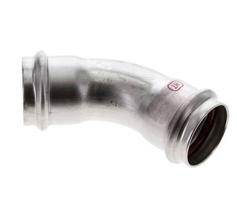 45deg Elbow Press Fitting - 35mm Female - Stainless Steel