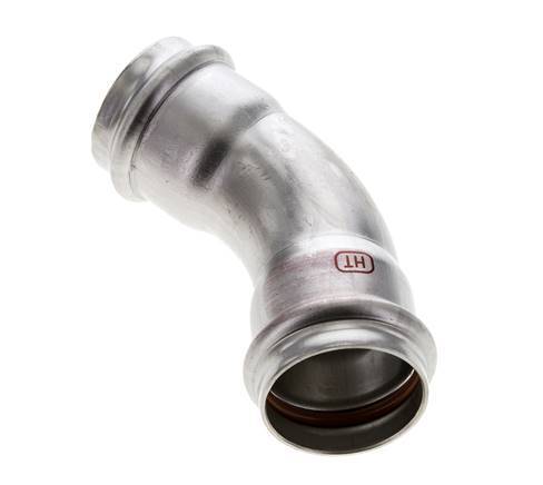 45deg Elbow Press Fitting - 35mm Female - Stainless Steel