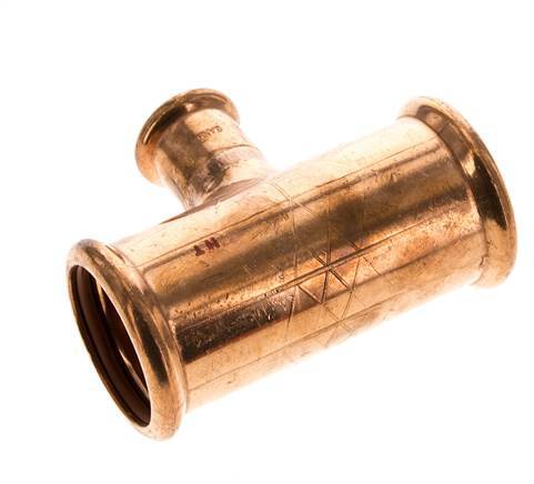 Tee Press Fitting - 22mm Female & 42mm - Copper alloy