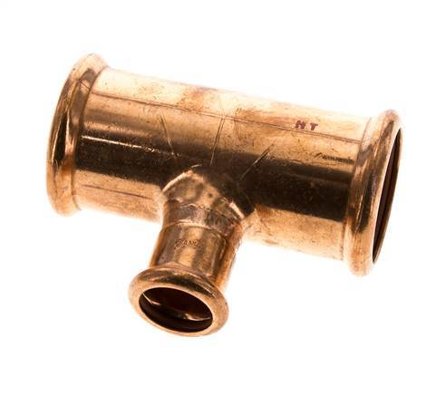Tee Press Fitting - 22mm Female & 42mm - Copper alloy