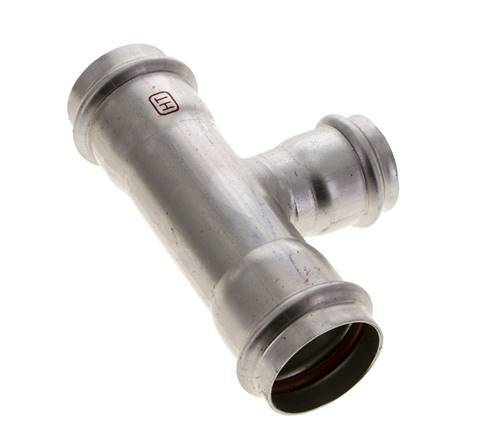 Tee Press Fitting - 35mm Female & 42mm - Stainless Steel