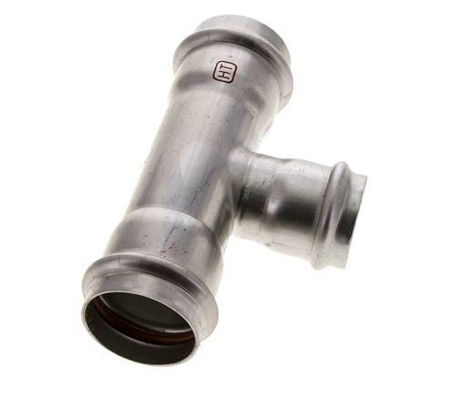 Tee Press Fitting - 35mm Female & 42mm - Stainless Steel