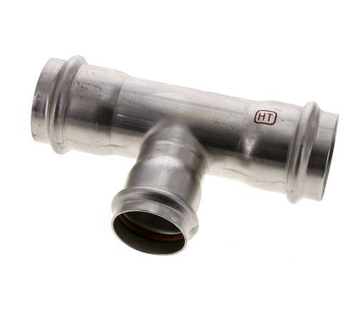 Tee Press Fitting - 35mm Female & 42mm - Stainless Steel