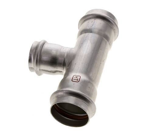 Tee Press Fitting - 35mm Female & 42mm - Stainless Steel