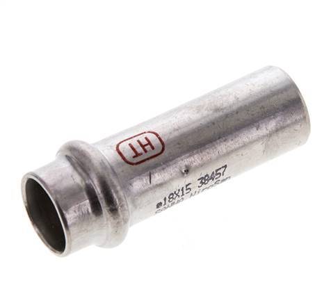 Racor a presión - 15 mm hembra y 18 mm macho - Acero inoxidable