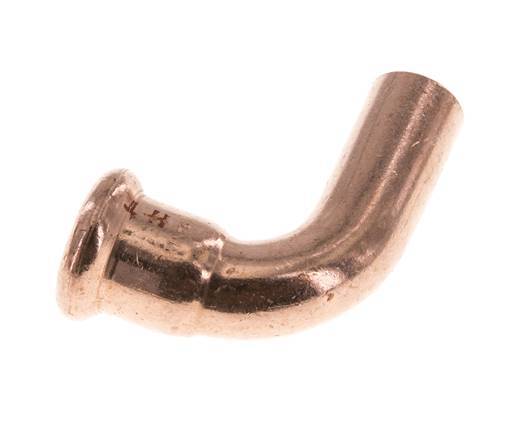 Accesorio a presión codo de 90 grados - 15 mm hembra y 15 mm macho - Aleación de cobre