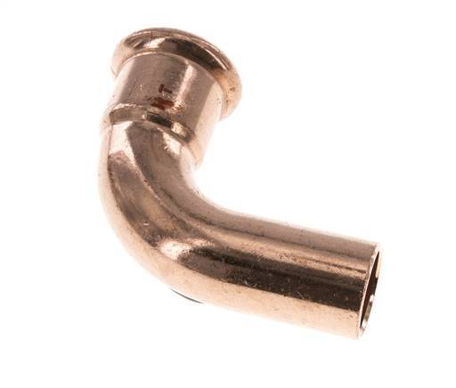 Accesorio a presión codo de 90 grados - 22 mm hembra y 22 mm macho - Aleación de cobre