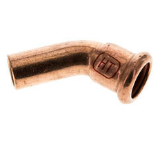 Accesorio a presión codo de 45 grados - 15 mm hembra y 15 mm macho - Aleación de cobre