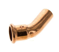 Accesorio a presión codo de 45 grados - 22 mm hembra y 22 mm macho - Aleación de cobre