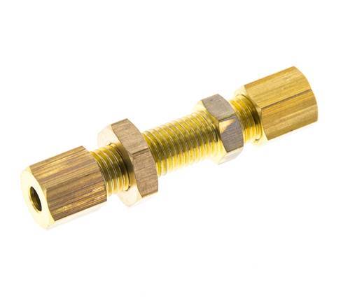 Racor de compresión recto de latón de 4 mm Pasamuros 150 bar DIN EN 1254-2