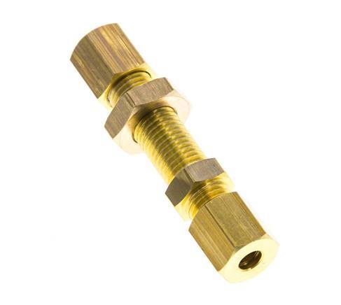 Racor de compresión recto de latón de 4 mm Pasamuros 150 bar DIN EN 1254-2