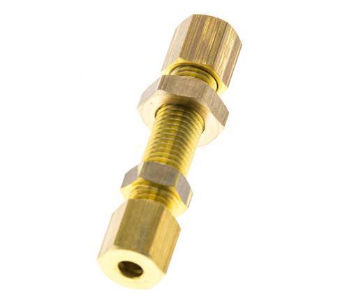 Racor de compresión recto de latón de 4 mm Pasamuros 150 bar DIN EN 1254-2