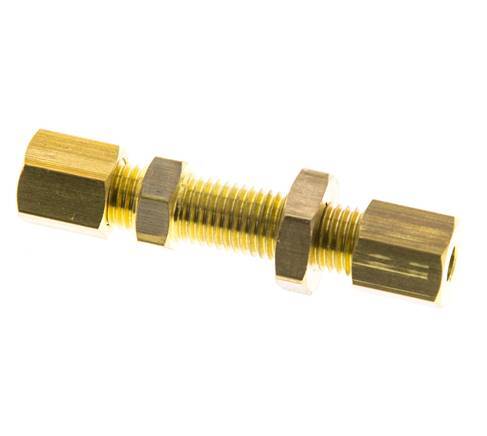 Racor de compresión recto de latón de 4 mm Pasamuros 150 bar DIN EN 1254-2