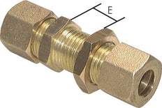 6mm Brass Straight Compression Fitting Bulkhead 150 bar DIN EN 1254-2 [2 Pieces]
