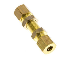 6mm Brass Straight Compression Fitting Bulkhead 150 bar DIN EN 1254-2 [2 Pieces]