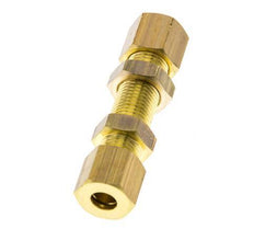 6mm Brass Straight Compression Fitting Bulkhead 150 bar DIN EN 1254-2 [2 Pieces]