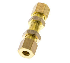 6mm Brass Straight Compression Fitting Bulkhead 150 bar DIN EN 1254-2 [2 Pieces]