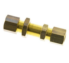Racor de compresión recto pasamuros de latón de 8 mm 135 bar DIN EN 1254-2
