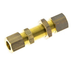 Racor de compresión recto pasamuros de latón de 8 mm 135 bar DIN EN 1254-2
