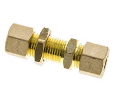 Racor de compresión recto pasamuros de latón de 10 mm 95 bar DIN EN 1254-2