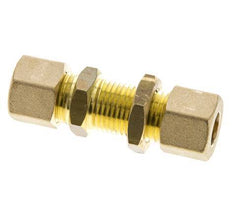 Racor de compresión recto pasamuros de latón de 10 mm 95 bar DIN EN 1254-2