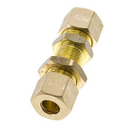 Racor de compresión recto pasamuros de latón de 10 mm 95 bar DIN EN 1254-2