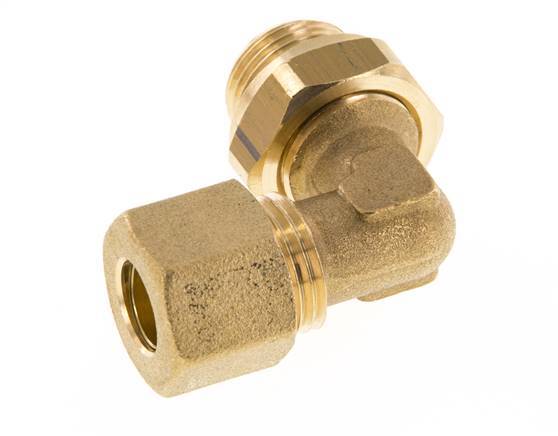 10mm & G3/8'' Brass Elbow Compression Fitting with Male Threads 95 bar NBR Adjustable DIN EN 1254-2