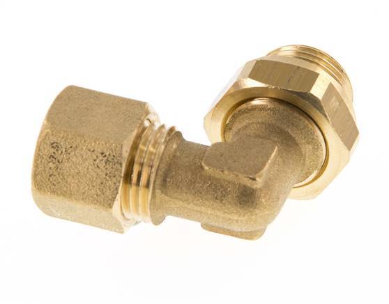 10mm & G3/8'' Brass Elbow Compression Fitting with Male Threads 95 bar NBR Adjustable DIN EN 1254-2