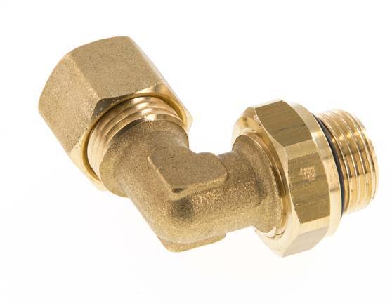 10mm & G3/8'' Brass Elbow Compression Fitting with Male Threads 95 bar NBR Adjustable DIN EN 1254-2