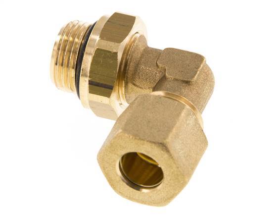 10mm & G3/8'' Brass Elbow Compression Fitting with Male Threads 95 bar NBR Adjustable DIN EN 1254-2