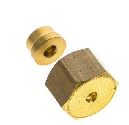 Racor de compresión recto de latón de 6 mm DN 1676 bar DIN EN 1254-2