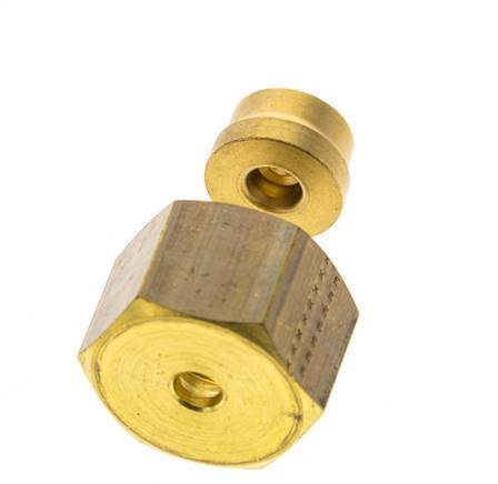 Racor de compresión recto de latón de 6 mm DN 1676 bar DIN EN 1254-2