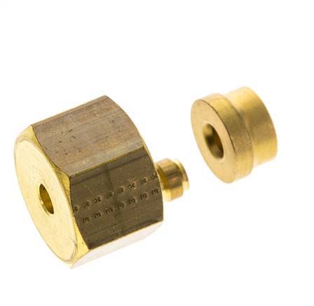 Racor de compresión recto de latón de 6 mm DN 1676 bar DIN EN 1254-2
